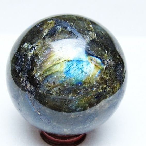 ラブラドライト 丸玉 80mm スフィア 置物 一点物 151-9143