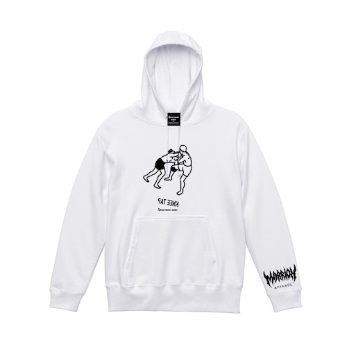 【裏パイル】Tapoutmemo～Knee Tap Hoodie (White×Black)