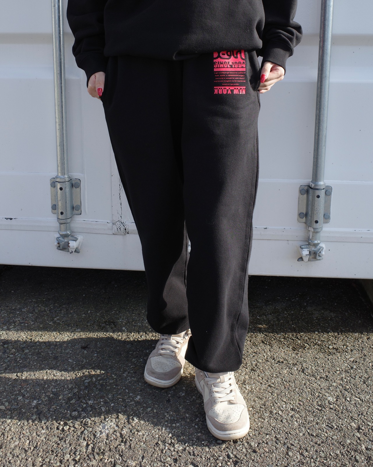 【X-girl】BICOLOR BOX LOGO SWEAT PANTS【エックスガール】