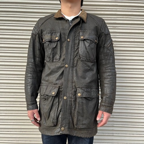 英国製 70's Belstaff TOUR MASTER Trophy Jacket ヴィンテージ イギリス ベルスタッフ ツアーマスター トライアル オイルド ジャケット L