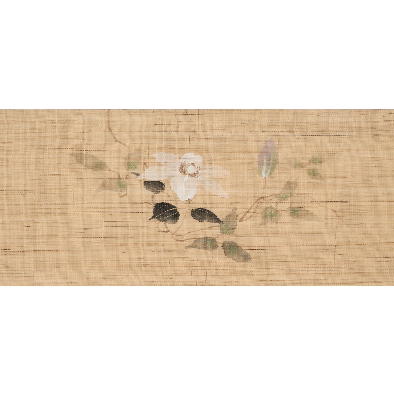 桐山紫香 テッセンの模様 手描 麻名古屋帯【未着用品】 | かわの屋