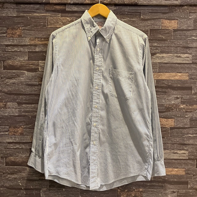 BROOKS BROTHERS STRIPE B.D SHIRT BLUE 1990'S OLD