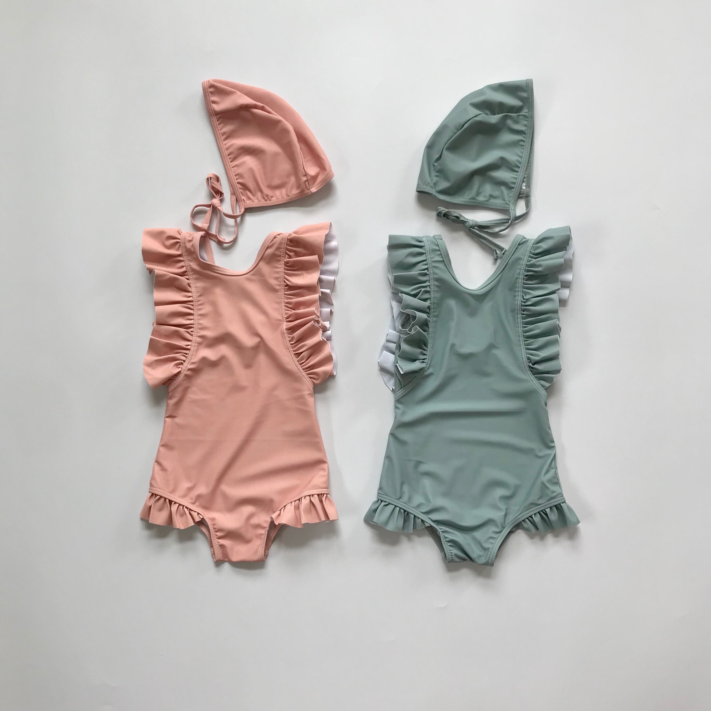 均一セール Cn002 Frill Swim Wear フリル 水着 子供 女の子 ワンピース Hippo Birds Base Shop