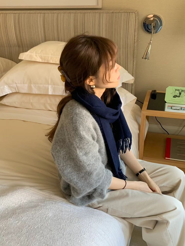 (OUNCE)  alpaca volume v  knit / 3color