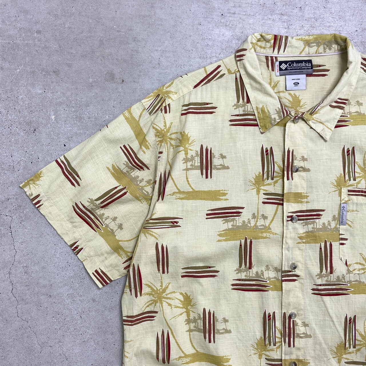 Columbia コロンビア アロハシャツ コットン メンズ2XL 古着 総柄 