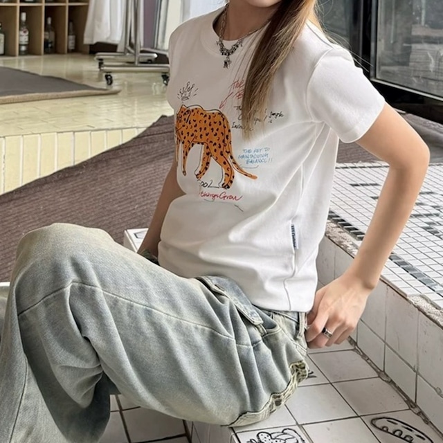 アニマルグラフィックスリムフィットTシャツ 2col R02452