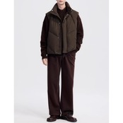 ボタンアップ ヒップ丈ダウンベスト af0431