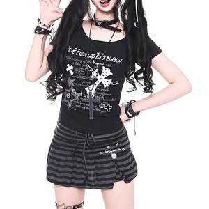 Cross print t-shirt r0048