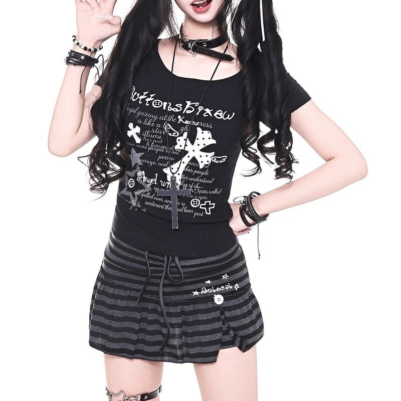 Cross print t-shirt r0048