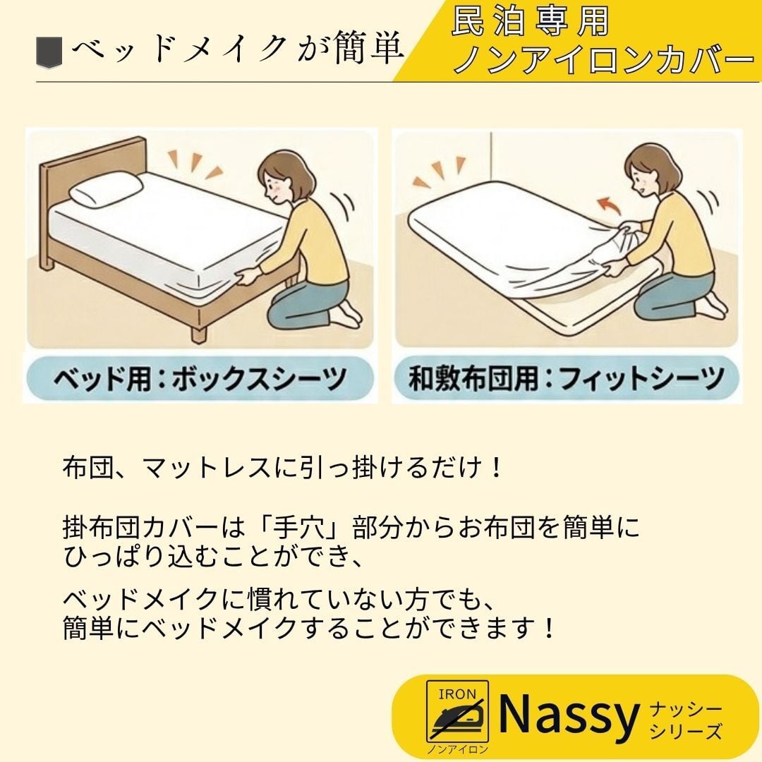 【民泊業者様必見】Nassy ノンアイロンシングルベッドカバー3点セット【中古】 85c70e8616dc9caeba0089799b7a53