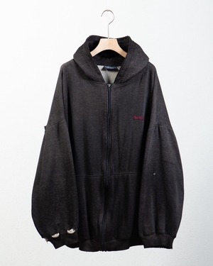 "McGREGOR" good faded zip up hoodie sweat thermal liner / SIZE:4X