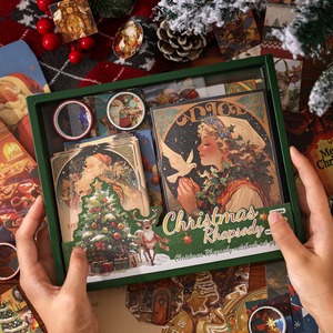 クリスマス【新入荷】訳アリ コラージュ素材セット AB31 ギフトボックス ノート メモ 素材紙 シール カード  アンティーク調 ほぼ日 ジャンクジャーナル 海外 コラージュ素材 コラージュ