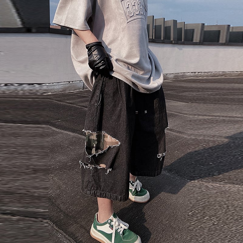 UUCSCCダメージ加工デニムハーフパンツ | mblueshop