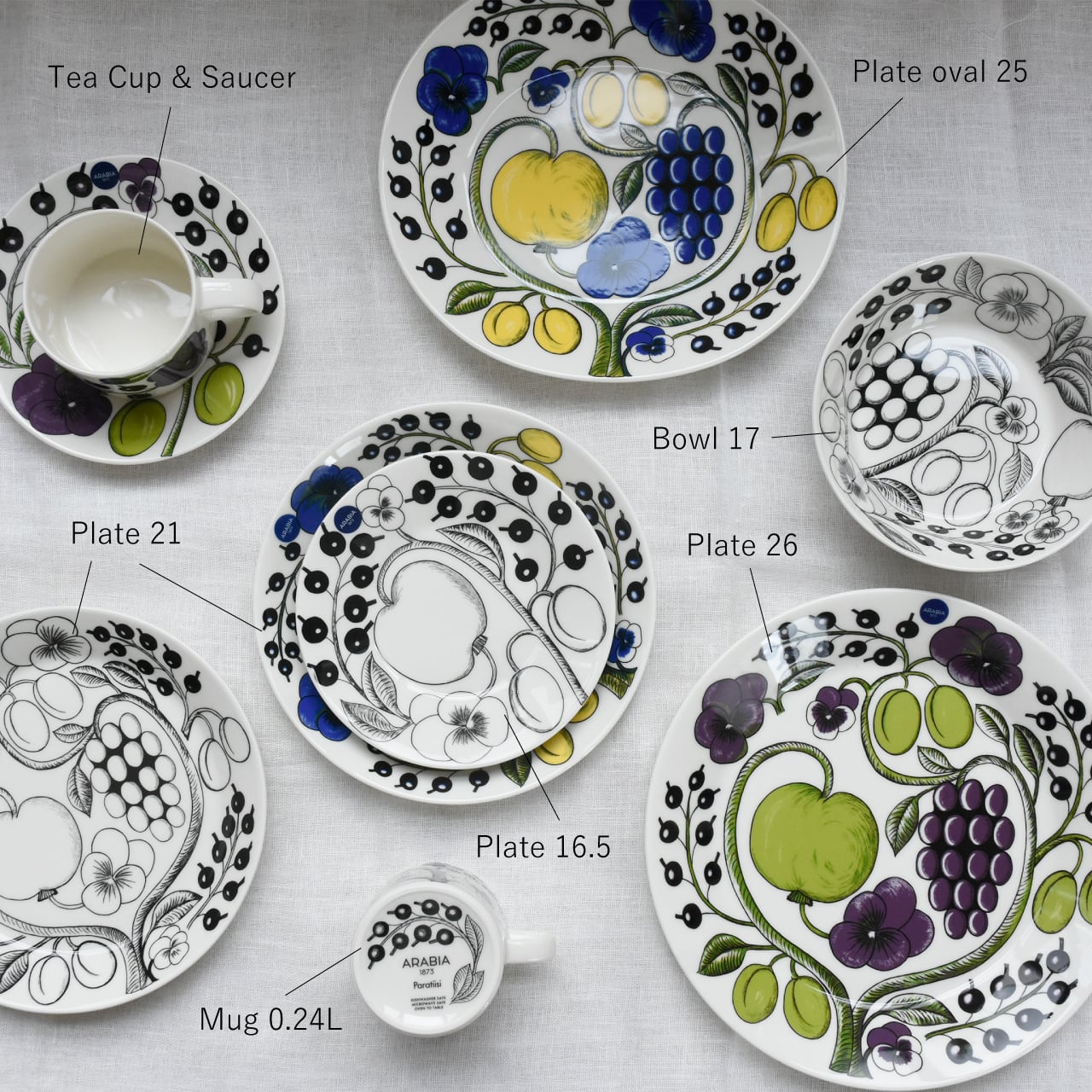 パラティッシ プレート 16.5cm / ソーサー ブラック / Paratiisi Plate