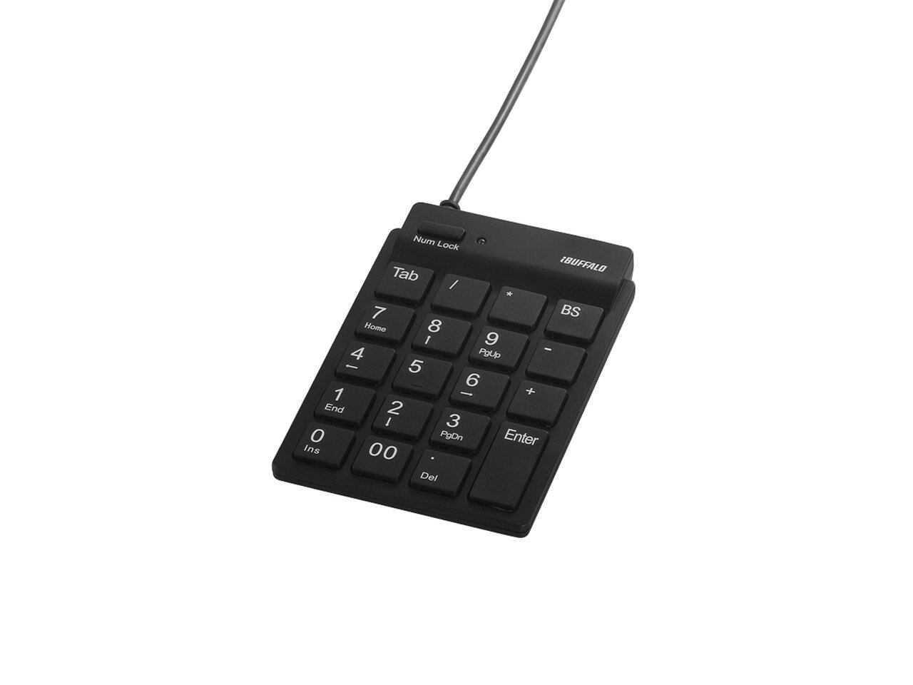 【数量限り】BUFFALO バッファロー スリムテンキーボード Tabキー付き ブラック BSTK11BK