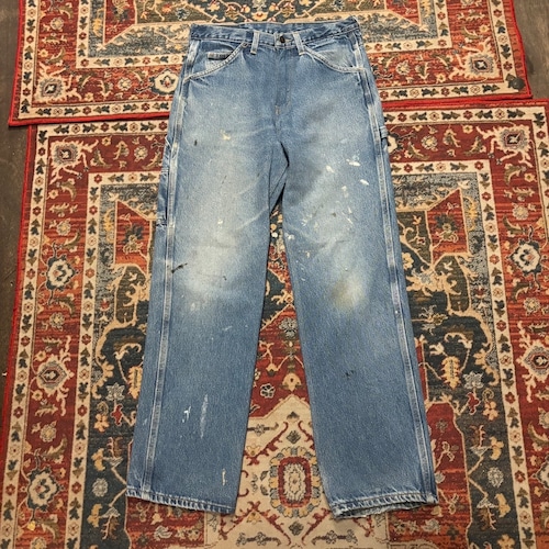 00s Dickies デニム ペインターパンツ カーペンター W82cm ワーク バギー ワイド ヴィンテージ ペインター リアルワーク 濃紺 90s