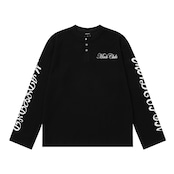 VINTAGE ストリート ダブルライオン ヘンリーネック ワッフルロングTシャツ T2292