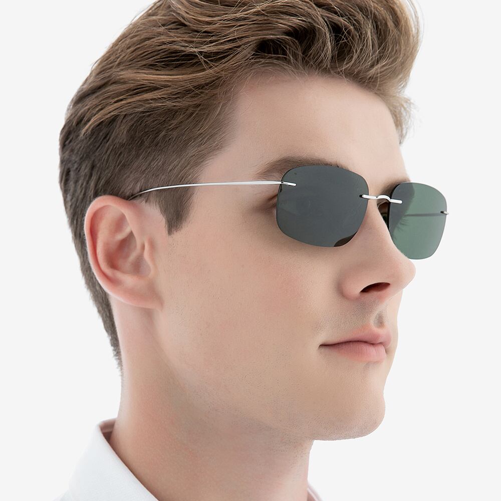 Titanium Rimless Sunglasses -square- / チタン リムレス サングラス