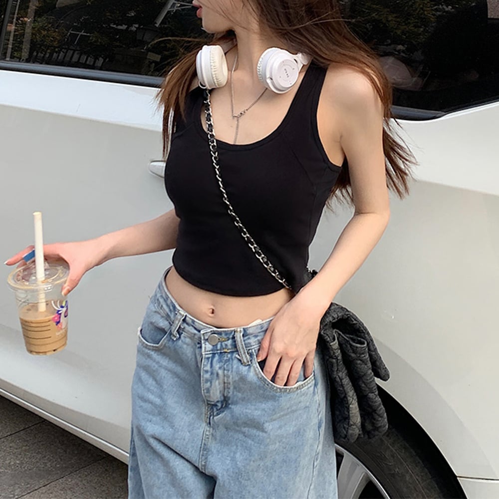 バッククロス タンクトップ レディース 春夏秋 インナー トップス