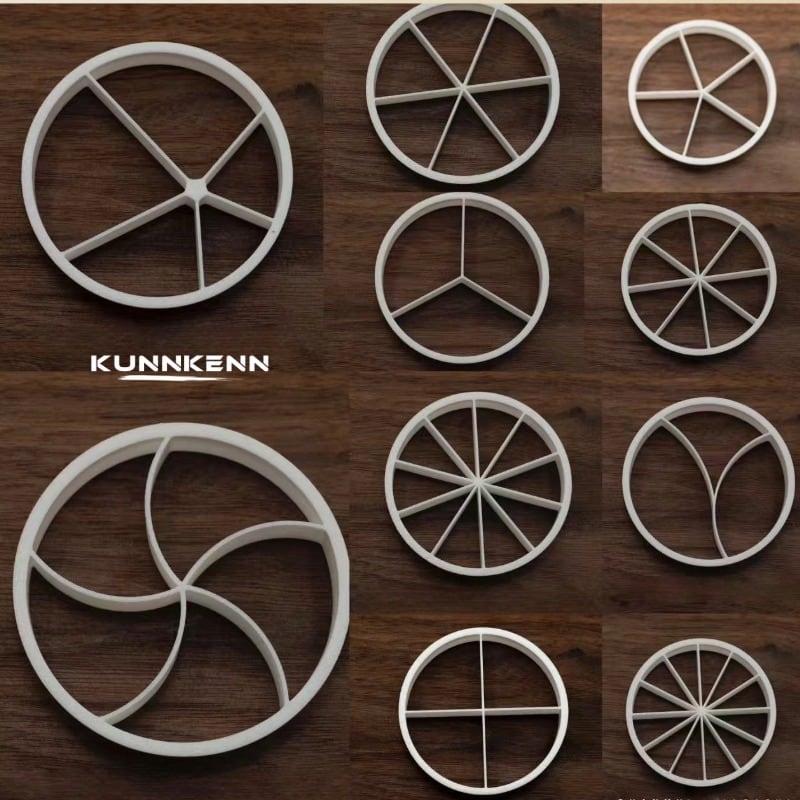 KUNNKENN 和菓子道具 練り切り用 三等分・五等分抜き型|φ70MM|ねりきり