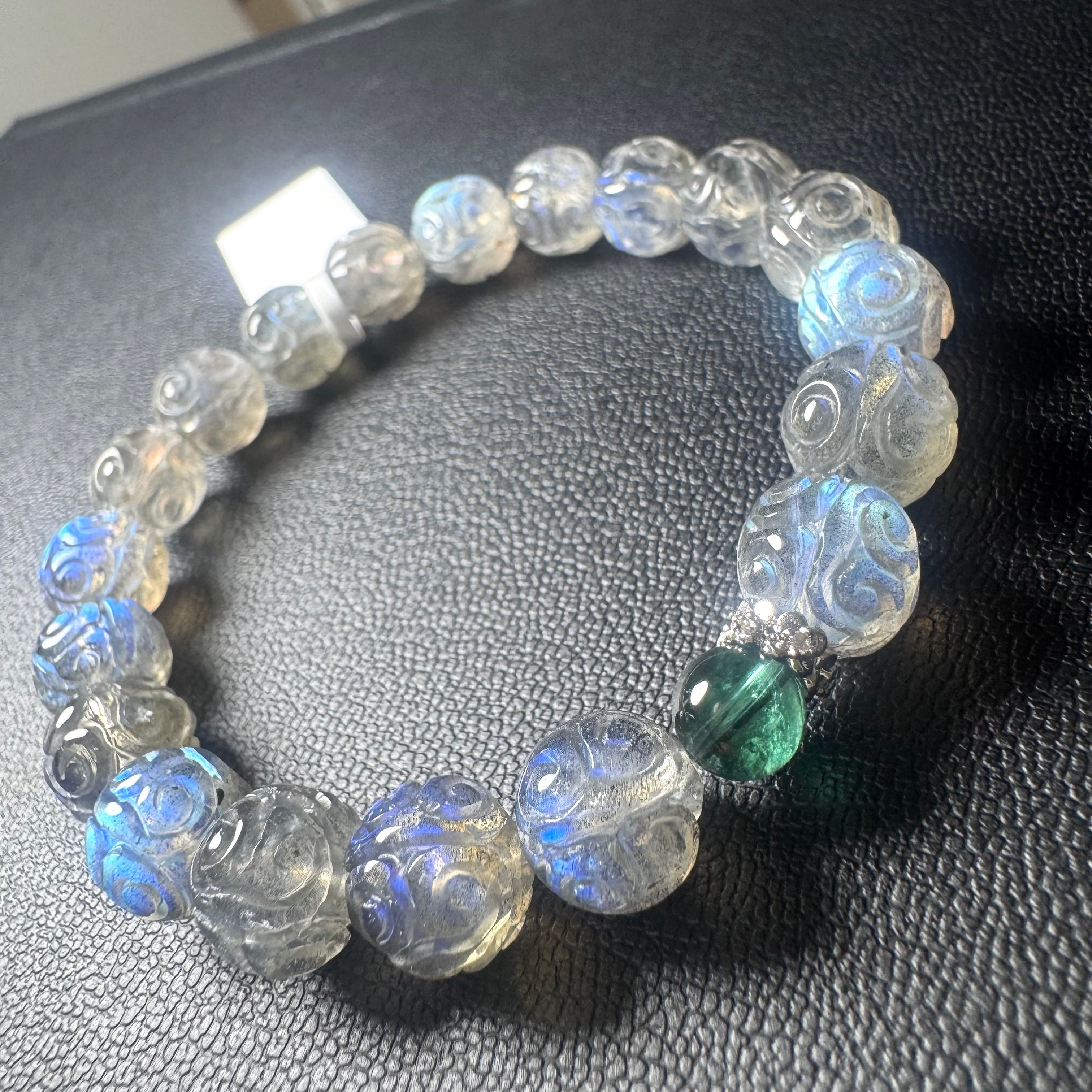 no.9 ラブラドライト トルマリン 約8.4-9.3mm