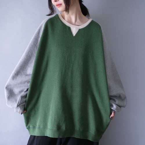 "ORVIS" good coloring raglan sleeve XXL over silhouette sweatshirt