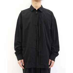 [DUELLUM] (デュエラム) DUE-X-102-SHT LAYERD SHIRT (BLACK×RED STITCH)