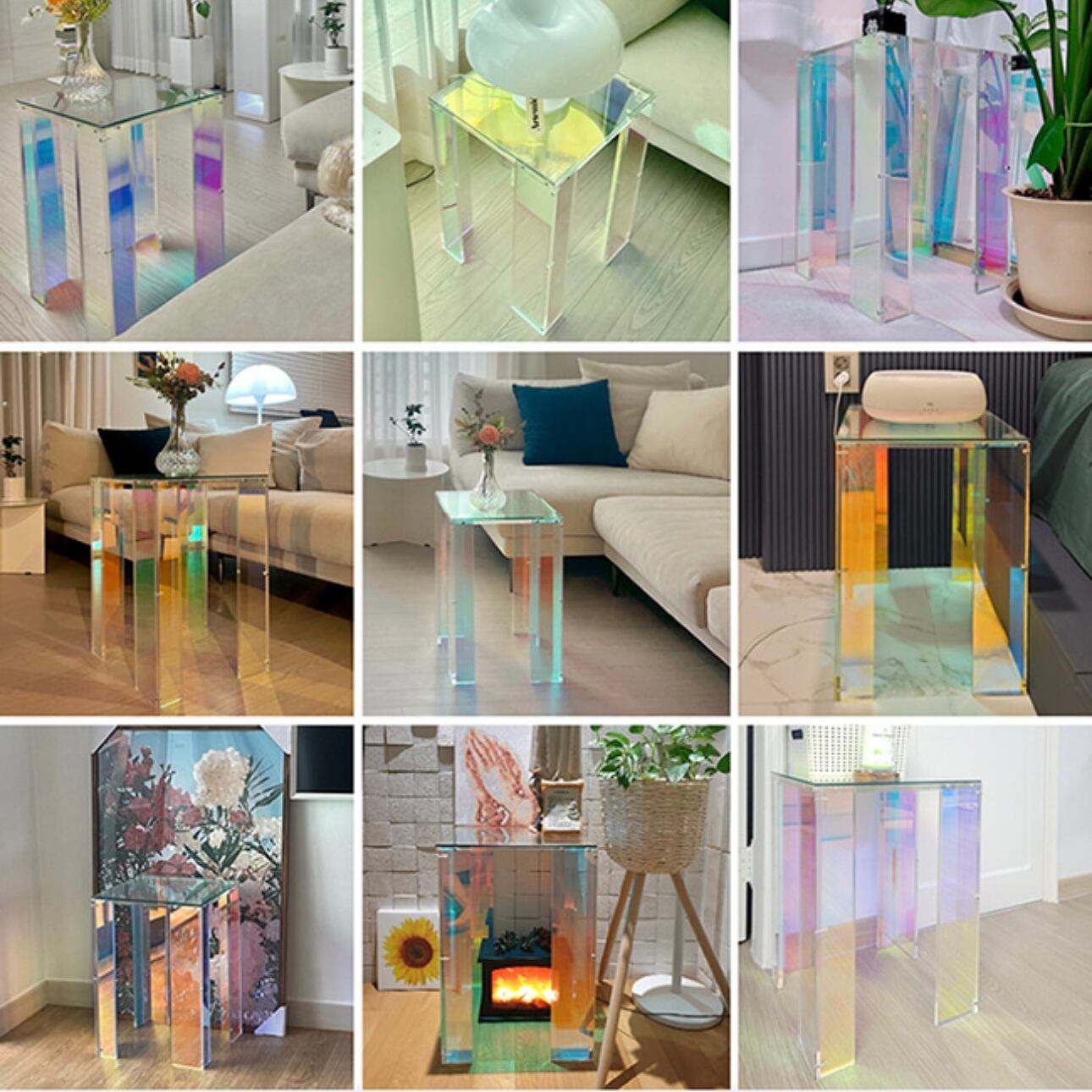 WeDOstyle Glimm side table ライト色　展示品 square hologram side table / スクエア ホログラム サイドテーブル