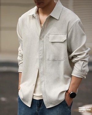 Casual Linen Long-Sleeve Shirt  K0414