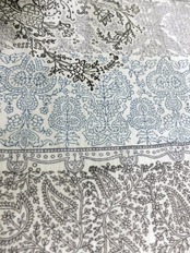 【受注商品】Rumi Rockきもの「木版更紗」生成り青　[A738]