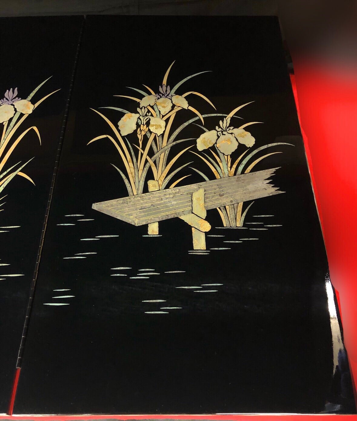 金箔螺鈿鯉屏風25号1セット