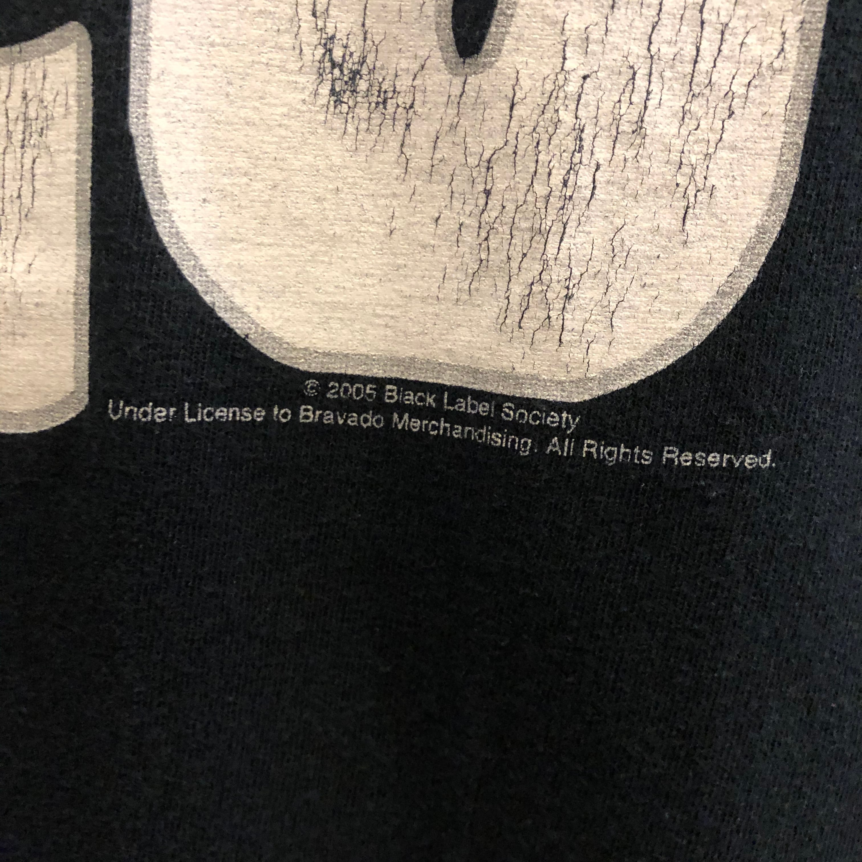 00s Y2K ブラックレーベルソサエティ クロス Tシャツ 黒 オーバー