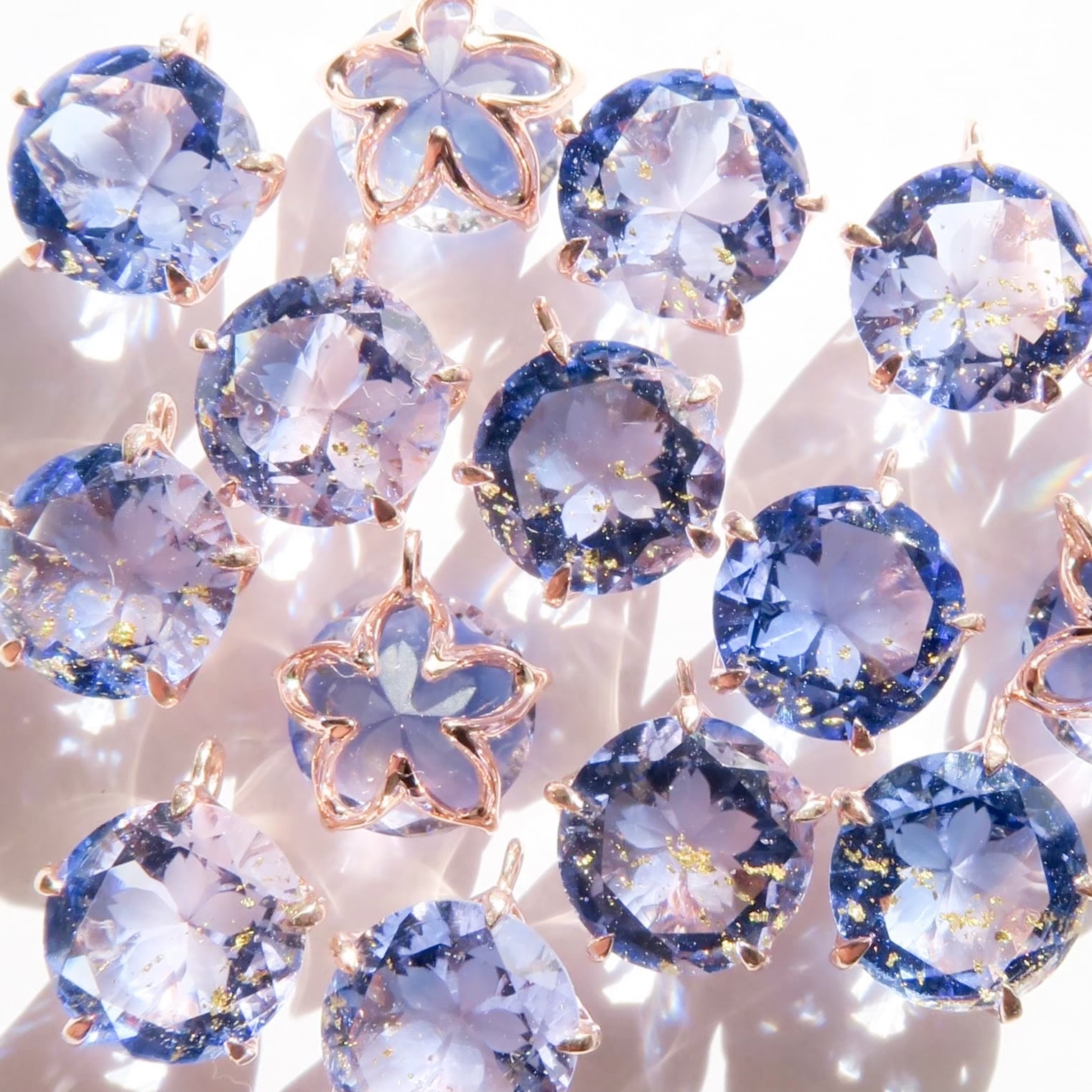 受注生産品】さくらインカット8mm ネックレス 夜桜カラー【硝子の宝石
