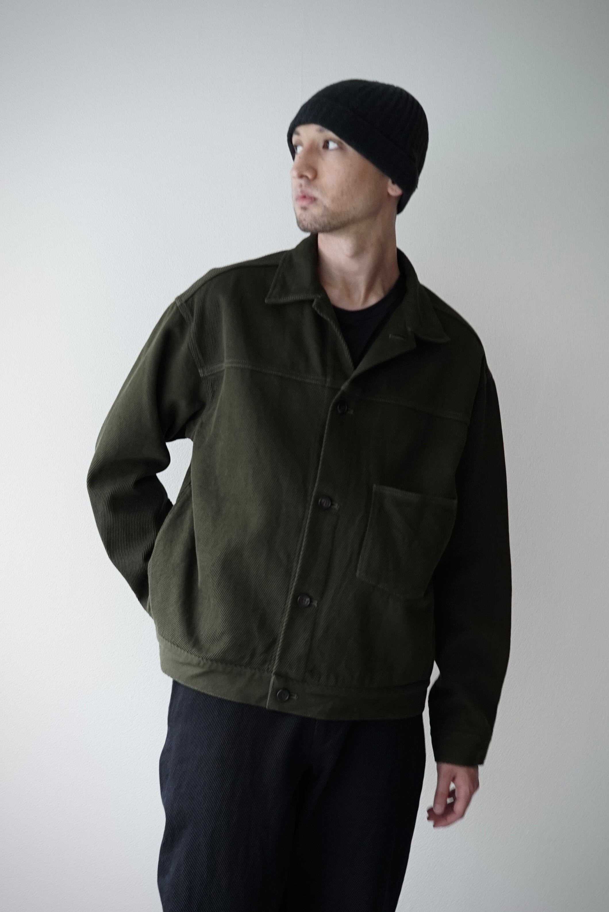 Heavy Cotton Kersey / Workers Jacket (ARMY GREEN) | C O L I N A