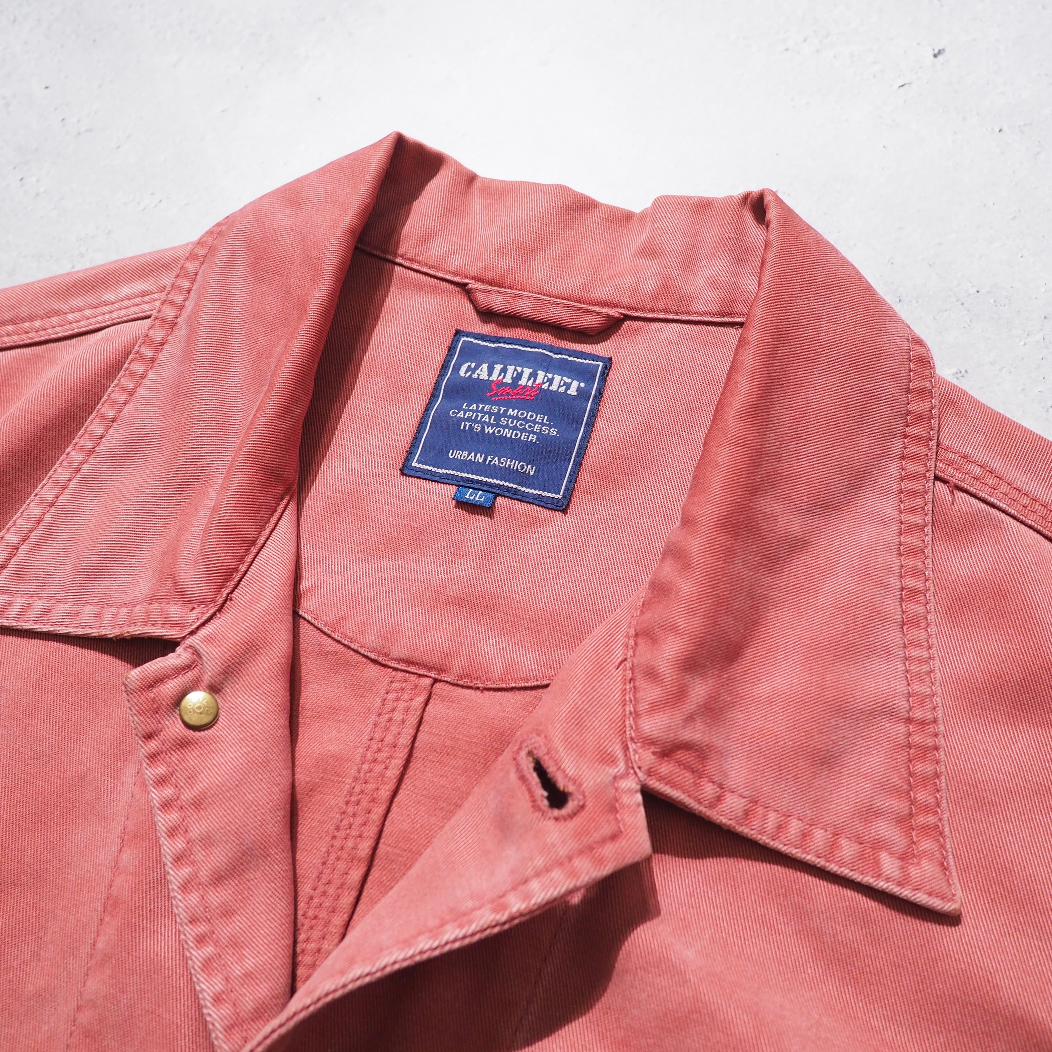 1980s " 紅鶴 " Beautiful Flamingo pink Color vintage Coverall jacket