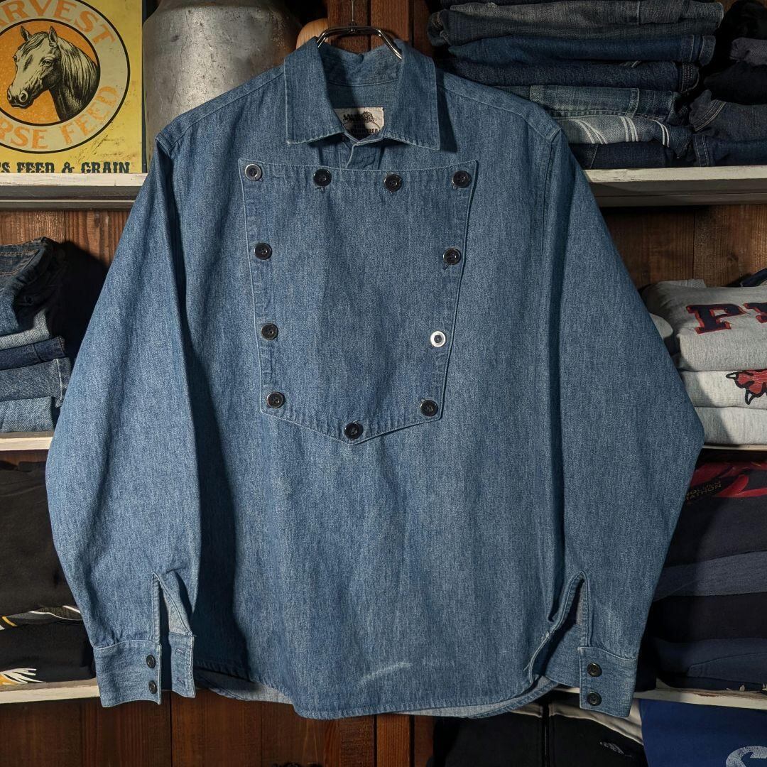 80s OLD STUSSY/Denim Jacket/USA製/黒タグ/L/デニムジャケット