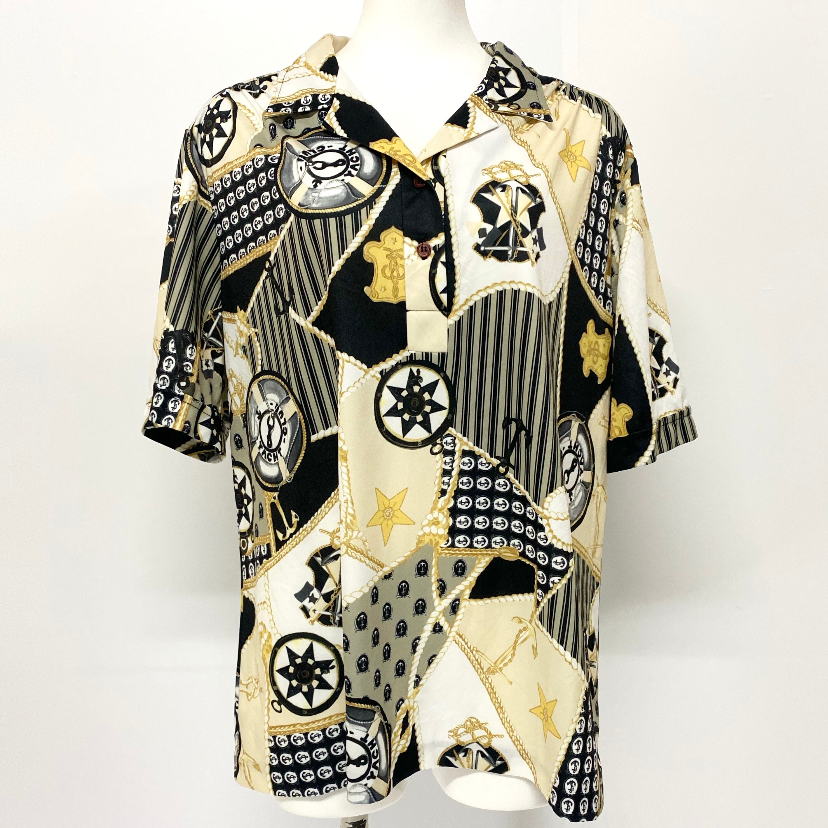 Nikki 総柄 スカーフ柄 プルオーバーシャツ 開襟 オープンカラー ポリエステル レディース16 古着 レディーストップス Ws22 50 23al15 Cave 古着屋 公式 古着通販サイト