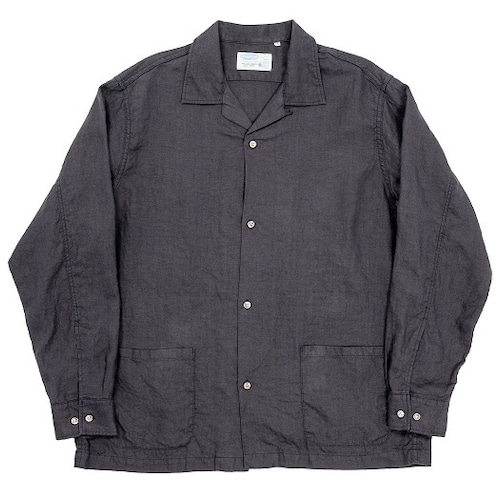 WORKERS(ワーカーズ)～Open Collar Shirt, Black Linen～