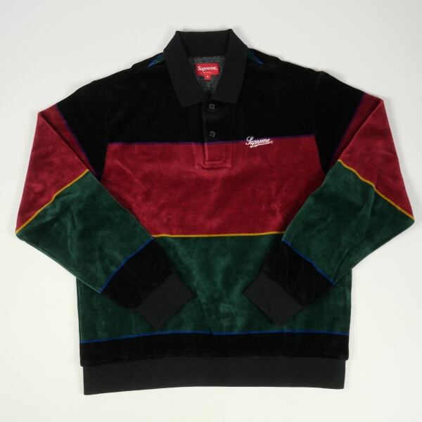 Size【S】 SUPREME シュプリーム 19AW Stripe Velour L/S Polo 長袖  