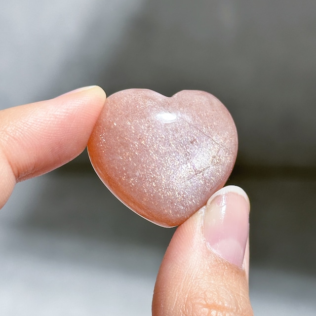 ピーチサン＆ムーンストーン ハート22◇Peach Sun & Moon Stone Heart◇ 天然石・鉱物・パワーストーン