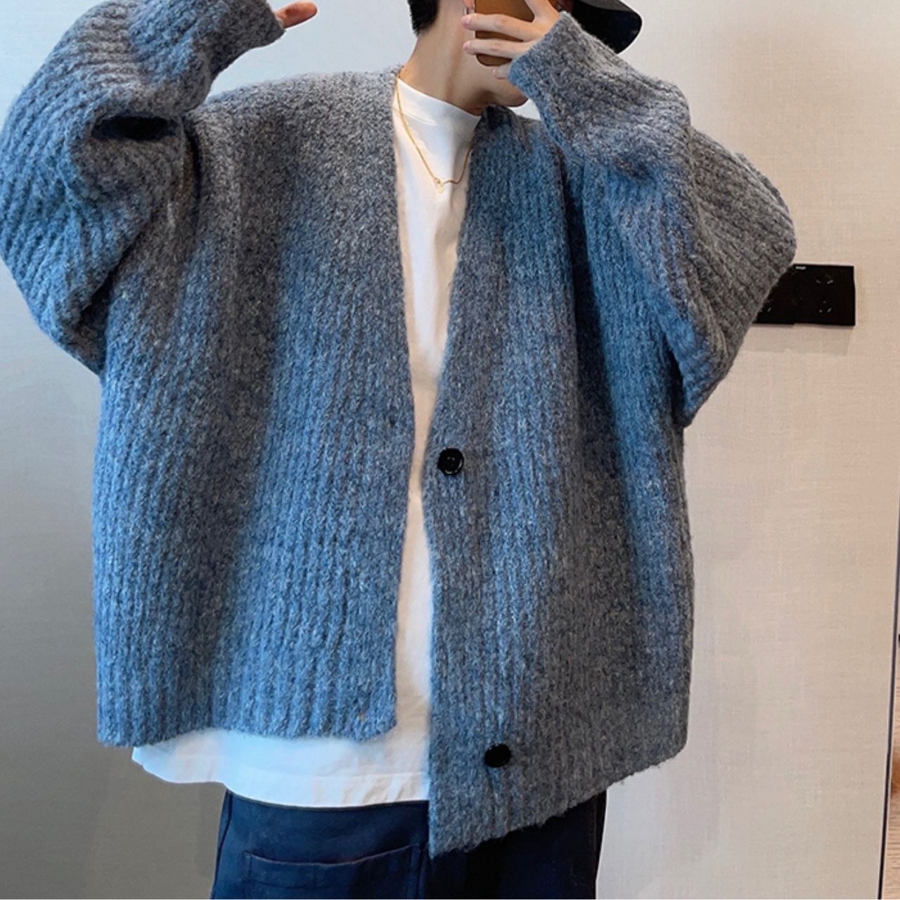 ル​​ーズショートニットカーディガン　1030