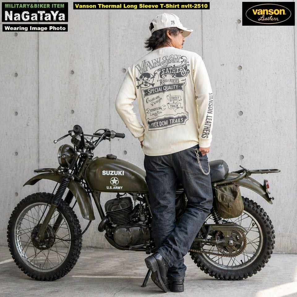 VANSON バンソン ロゴプリント サーマル 長袖Tシャツ NVLT2510