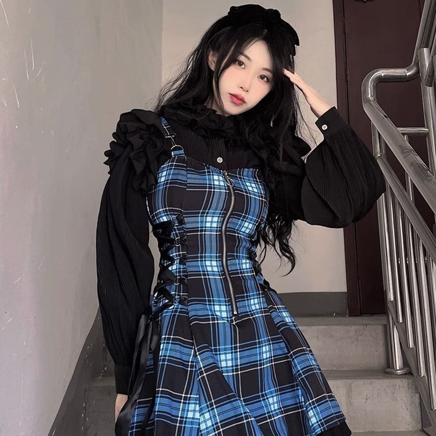 新品　正規品　悪魔NOジップスカート　ガルルザリッパー　地雷系　サブカル　量産型 Grrr the Lipper【ガルルザリッパー】ジップスカート～崩壊～/全2色