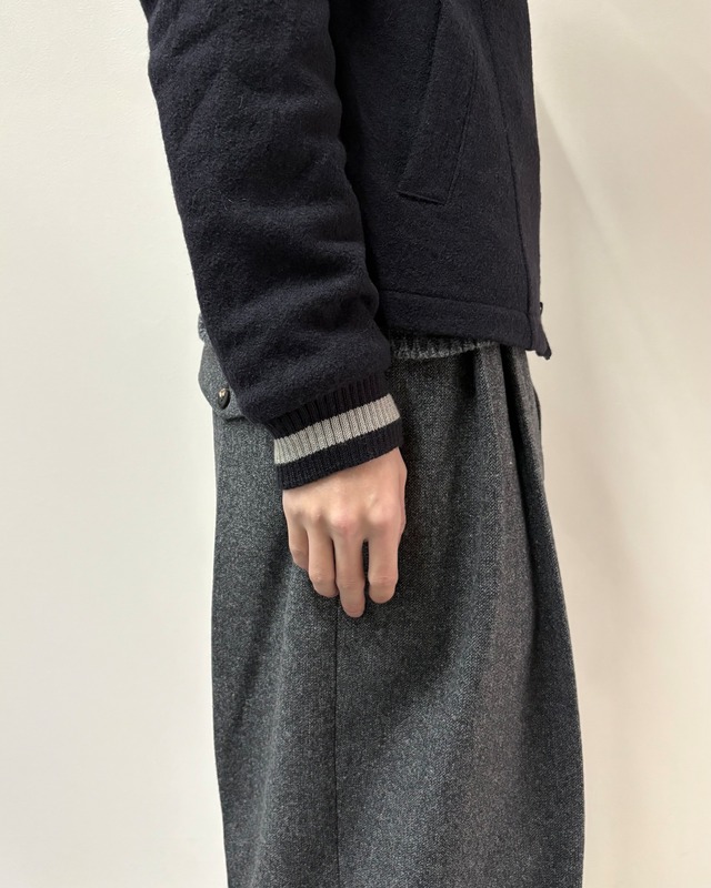 【ARMANI JEANS】double zip harrington knit jacket