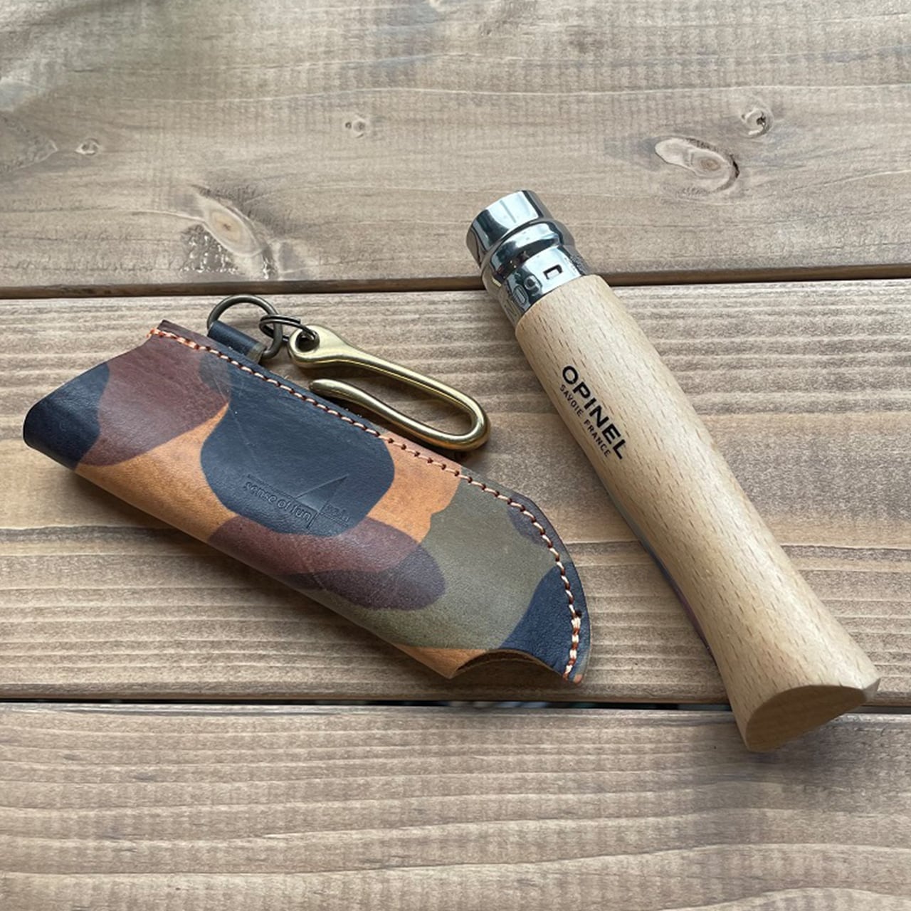 OPINEL / オピネルナイフ No.09用 迷彩イタリアンレザーケース 日本製