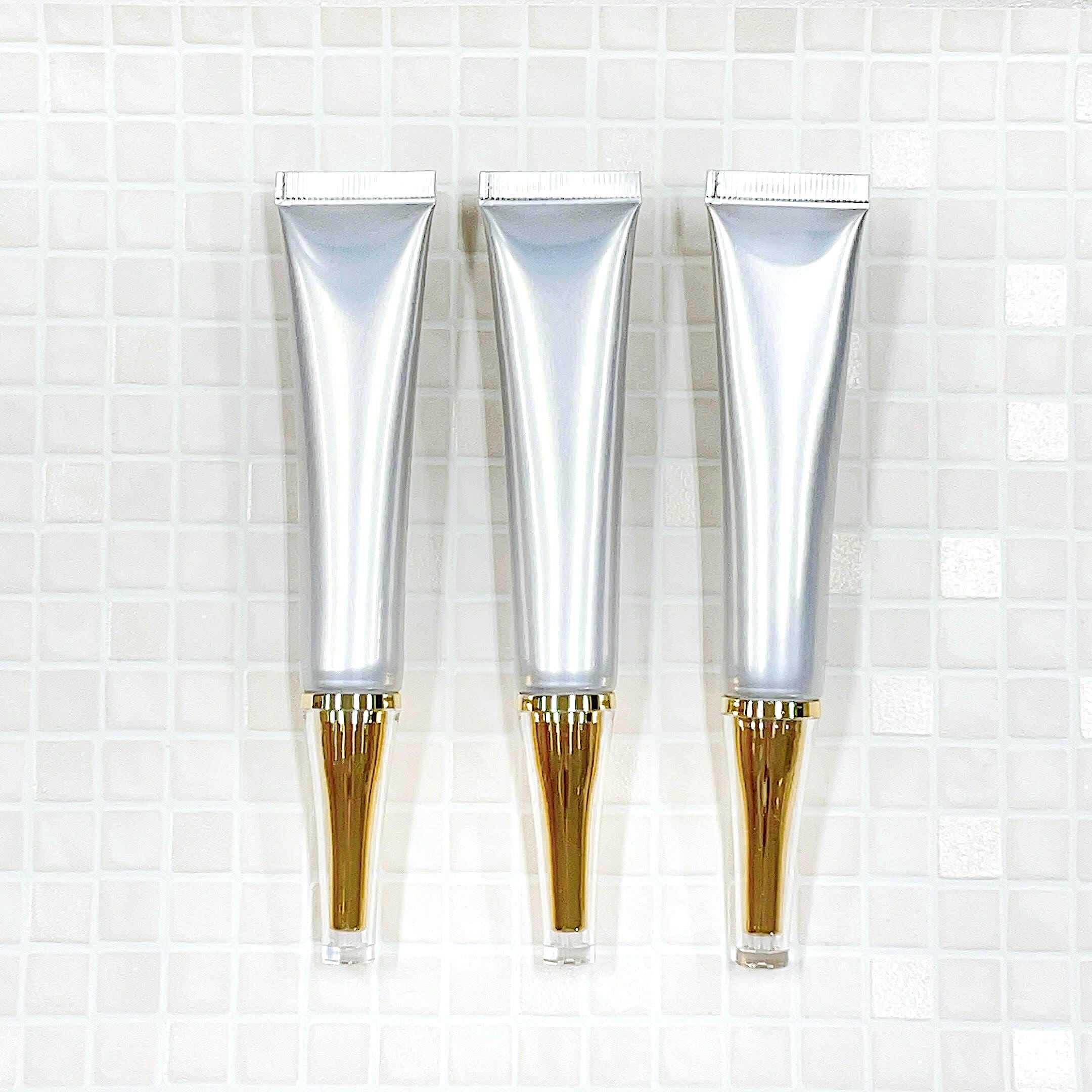 チューブ 詰替容器】20ml × 1本 ゴールドクリアキャップ プラスチック