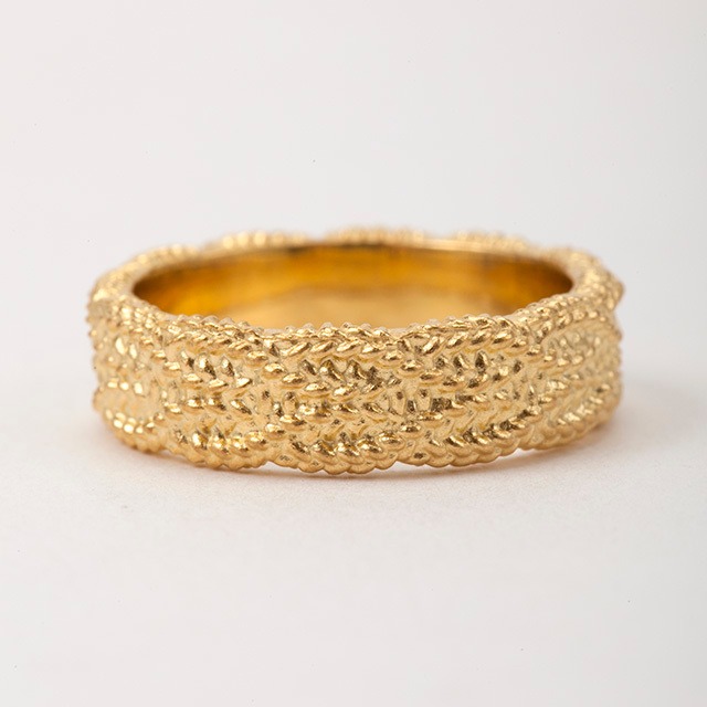 【受注生産】SILVER925 Cable knit ring  / gold