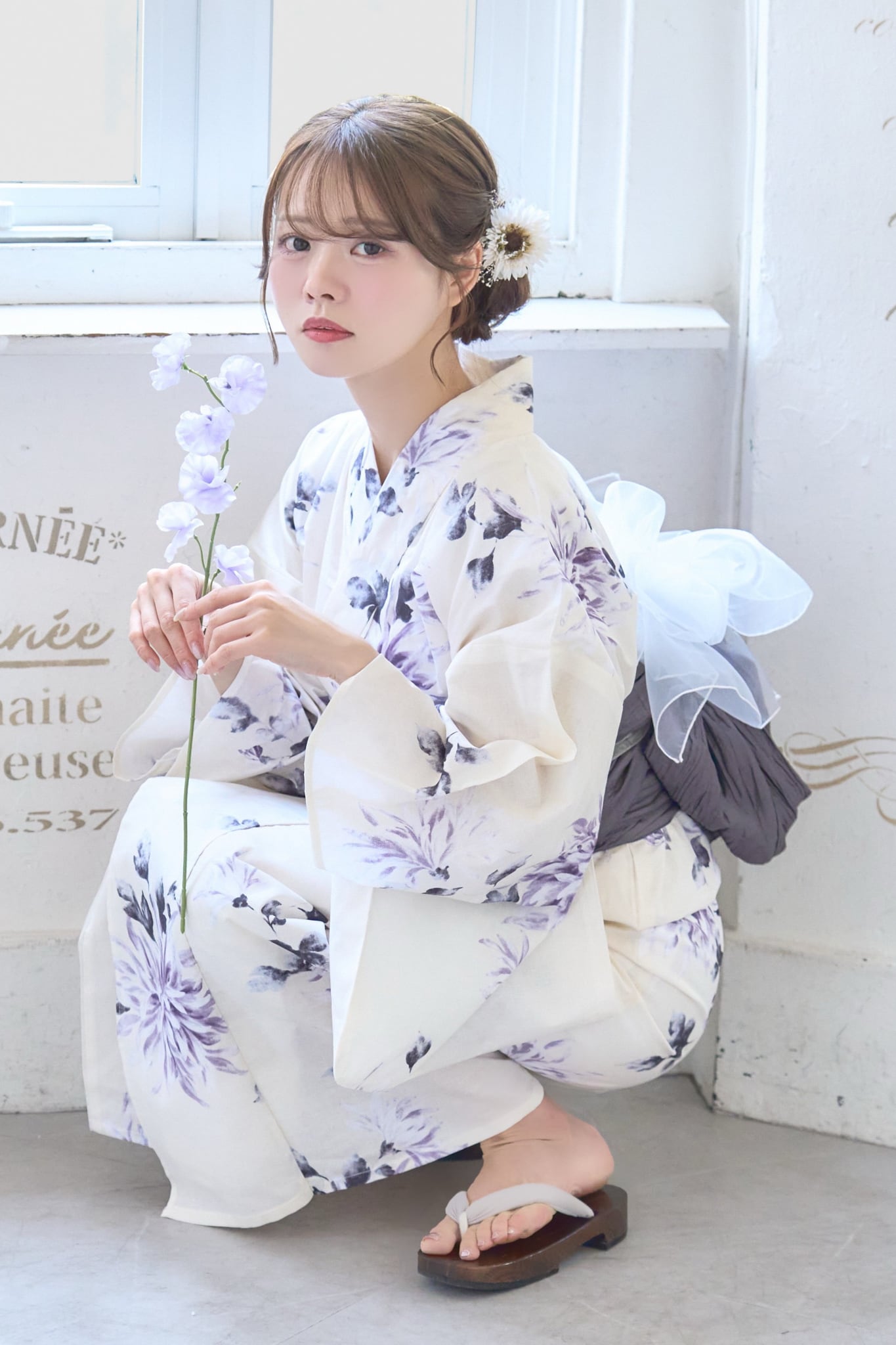 浴衣4点セット 夏の水彩花あそびY5-27【通常浴衣】 | ANDESIR