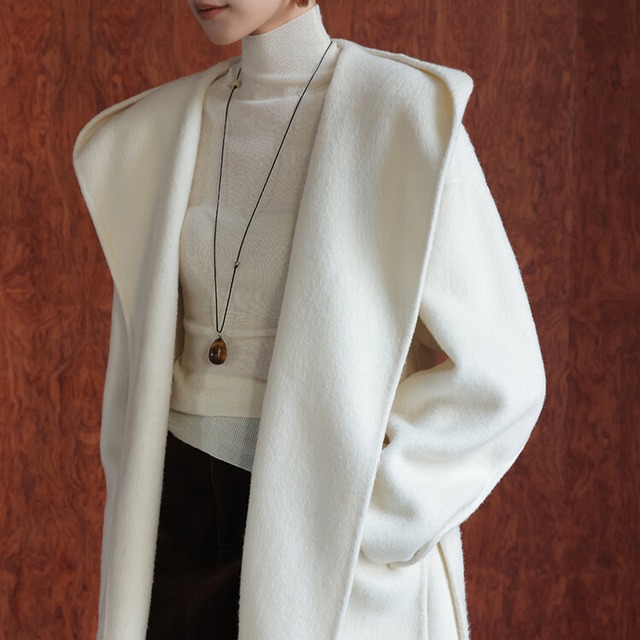 パッチポケット フード付き ハーフコート　H10551