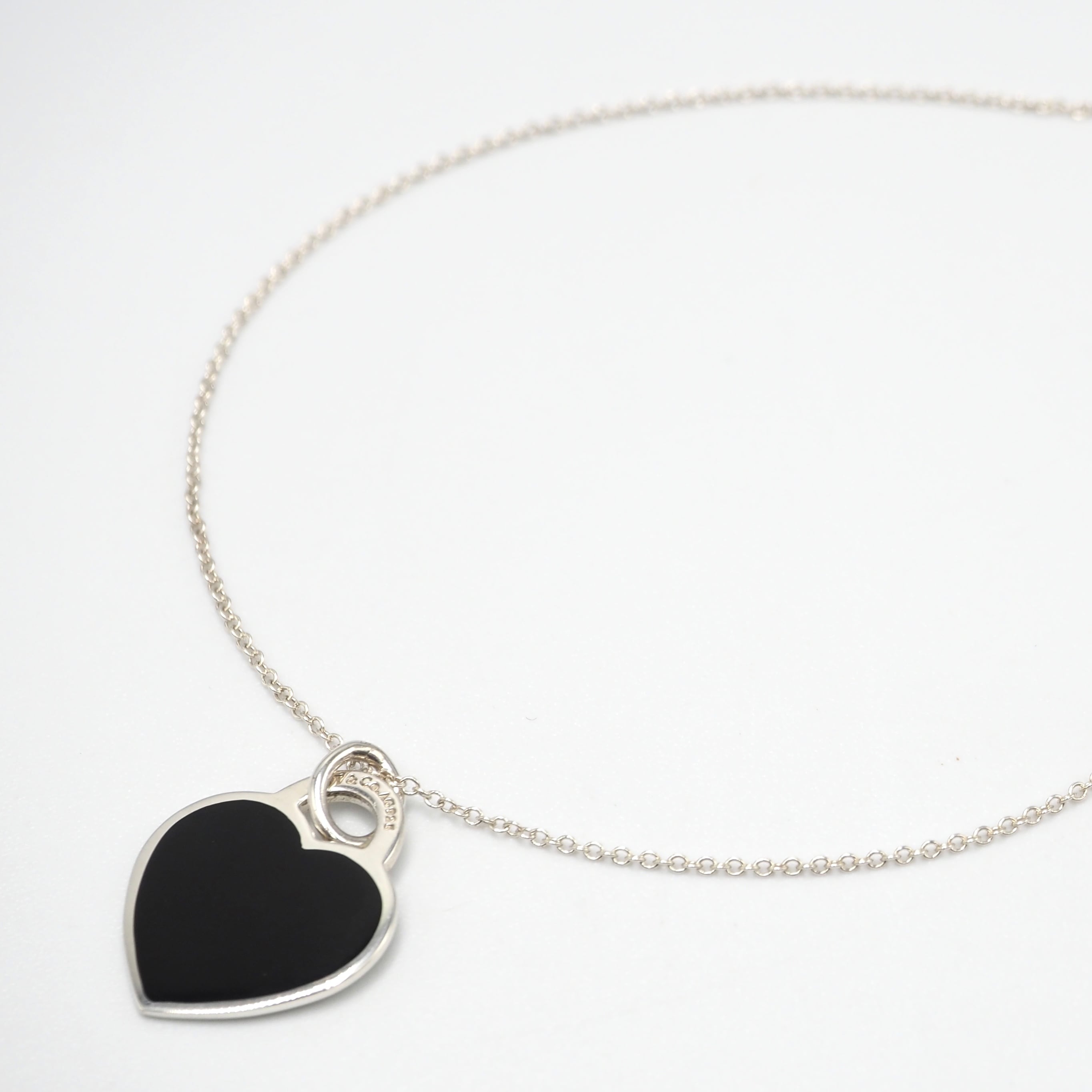 Tiffany&Co.リターントゥ ハートタグネックレス ブラック シルバー925